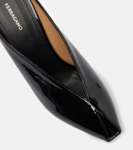 Salvatore Ferragamo Alicia 95 patent leather wedge mules 5