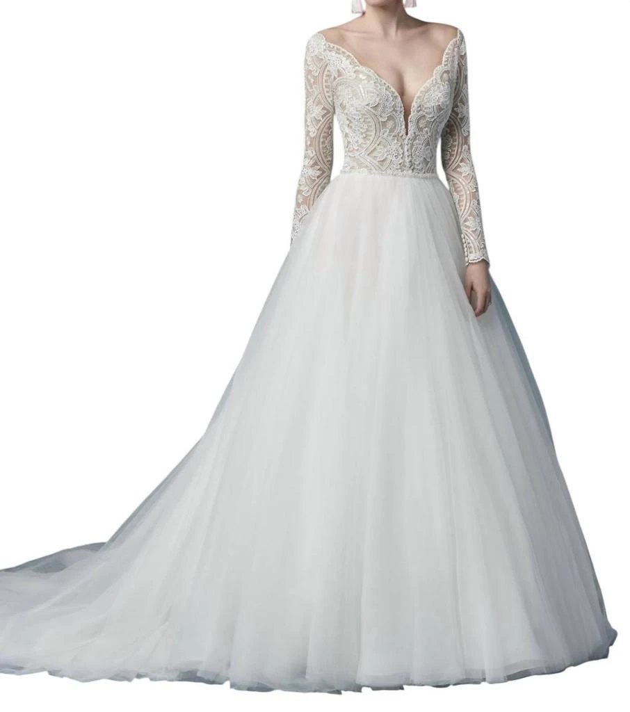 Maggie Sottero Mallory Dawn Wedding Dress In Ivory/nude 1