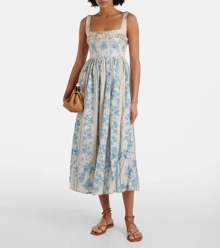 Agua by Agua Bendita Barbara floral linen midi dress 2