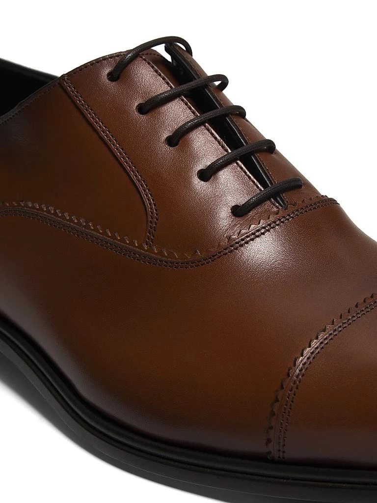 Salvatore Ferragamo Oxford Shoes‎ Mens Size 10.5EE Brown Leather Cap Toe Lace Up Salvatore Ferragamo Leather Cap-Toe Oxfords - Business  main image 2