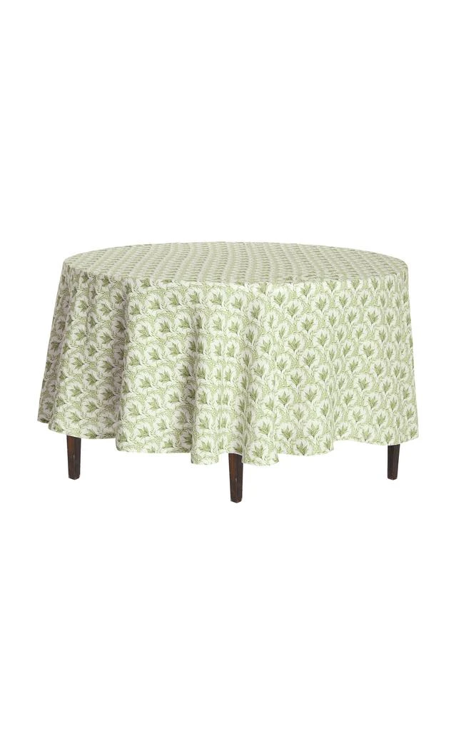 MoDA Moda Domus - Lily of the Valley Printed Linen Tablecloth 90" - Green - Moda Operandi 1