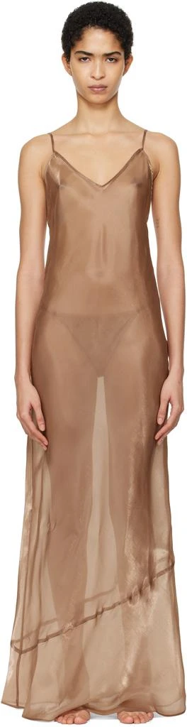 SKIMS Tan Liquid Organza Cami Long Maxi Dress 1