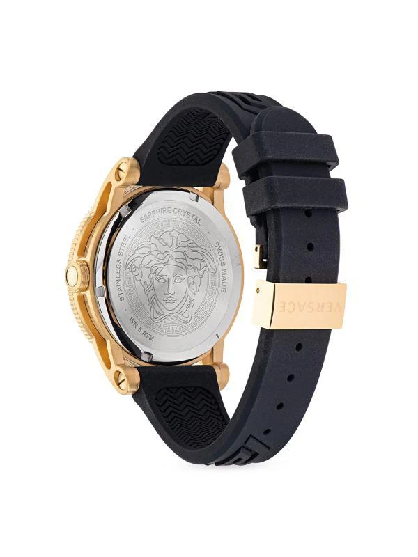 Versace V-Palazzo 43MM IP Goldtone Stainless Steel & Silicone Strap Watch 3