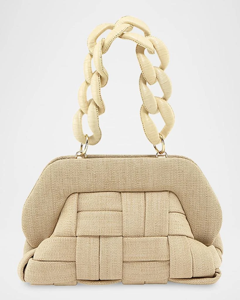 THEMOIRe Tia Woven Vegan Fabric Top-Handle Bag 1