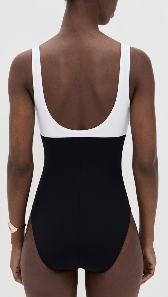 Karla Colletto Mira V Neck Silent Underwire Tank with High Back One Piece