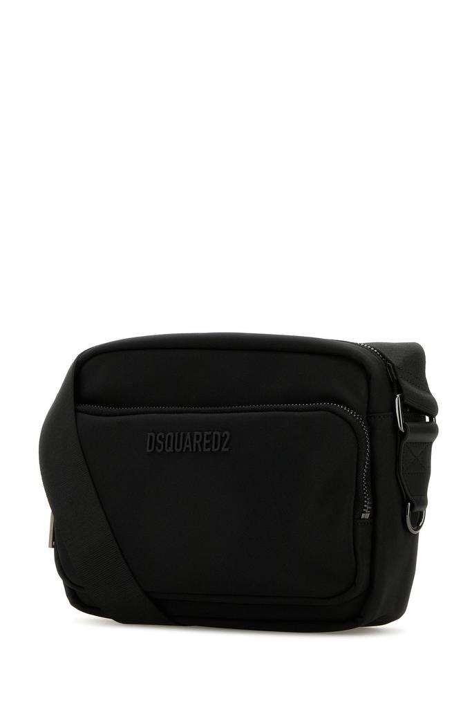 Dsquared2 - Black Shoulder Bag With White Logo And Pouch