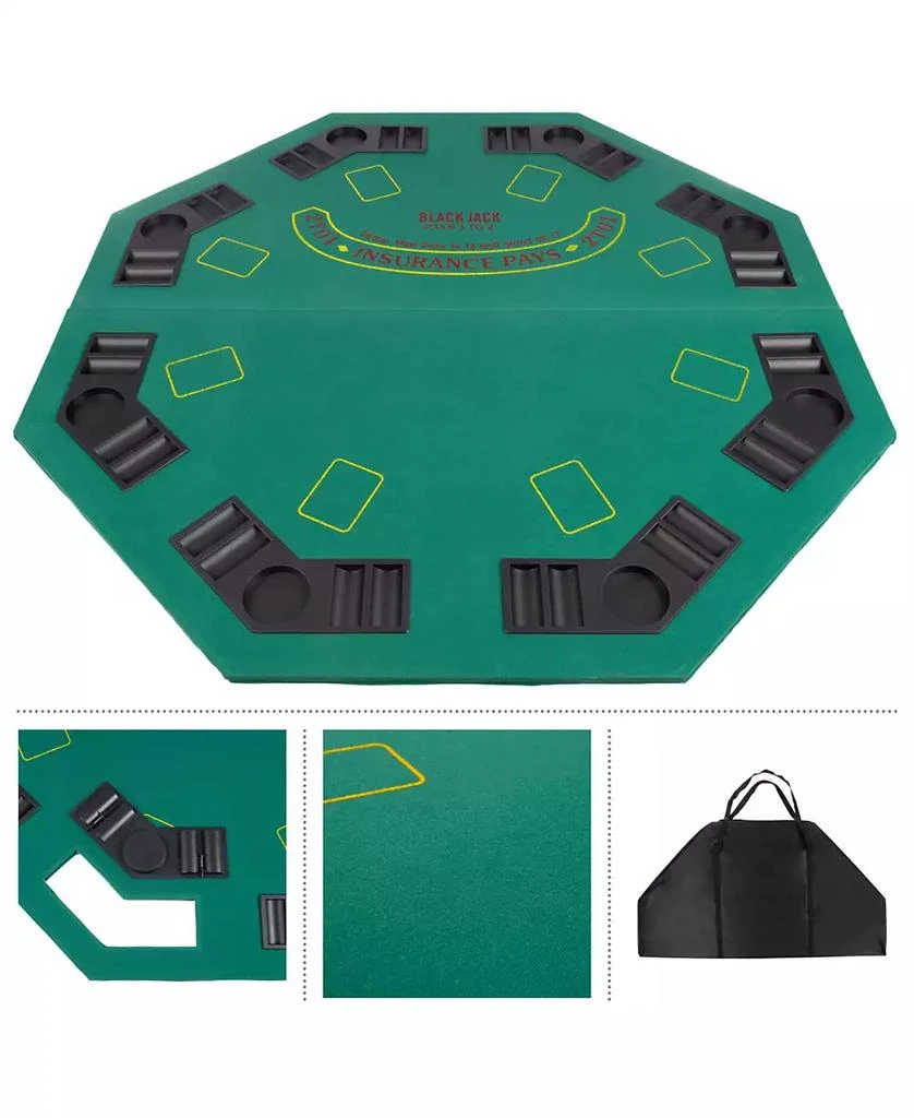 Trademark Global Trademark Poker Solid Wood 2-Fold Poker, Blackjack Tabletop 7