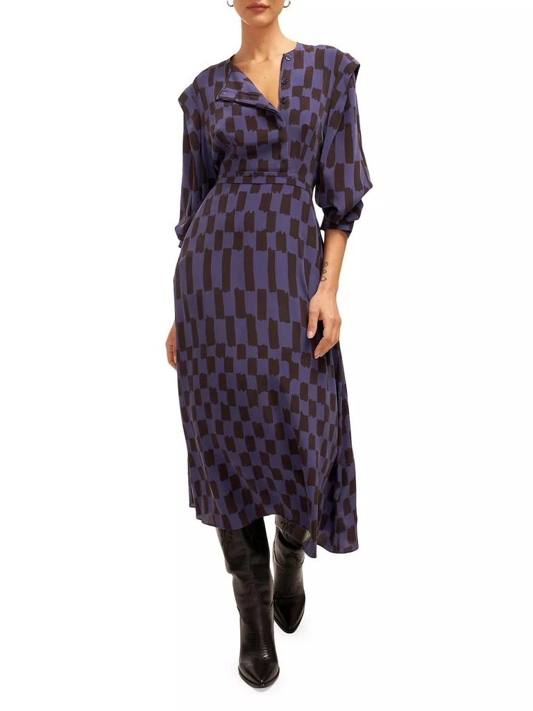 Equipment Rianne Silk Checkered Midi-Dress 4