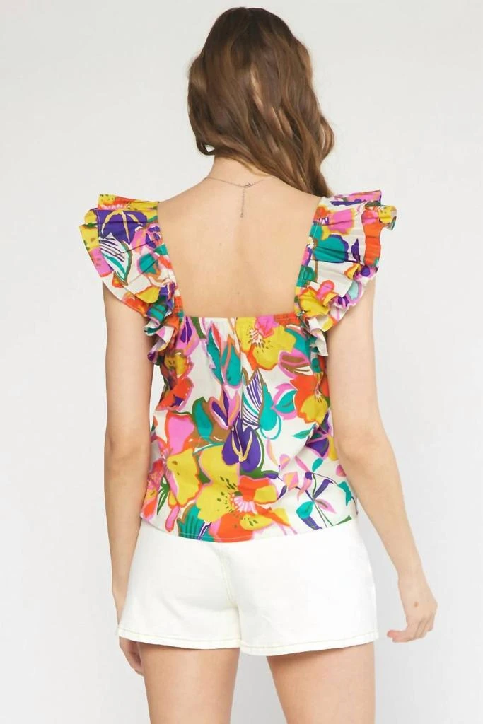 entro Entro - Floral Square Neck Top 5