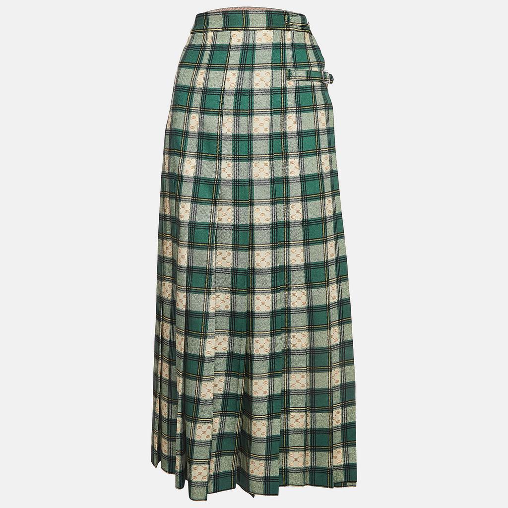 Pleated Checkered Twill Long Skirt ハーリップトゥ Pleated