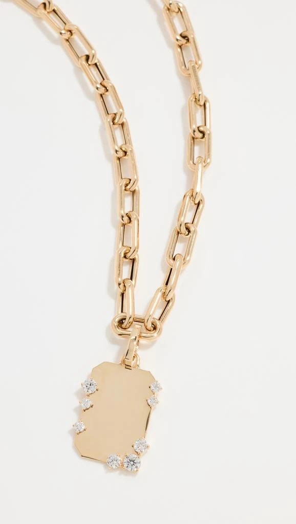 Adina Reyter Diamond Dog Tag 5.3mm Italian Chain Necklace 1