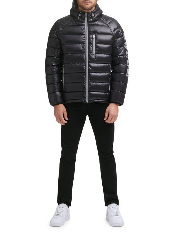 GUESS Logo Puffer Hooded Jacket
