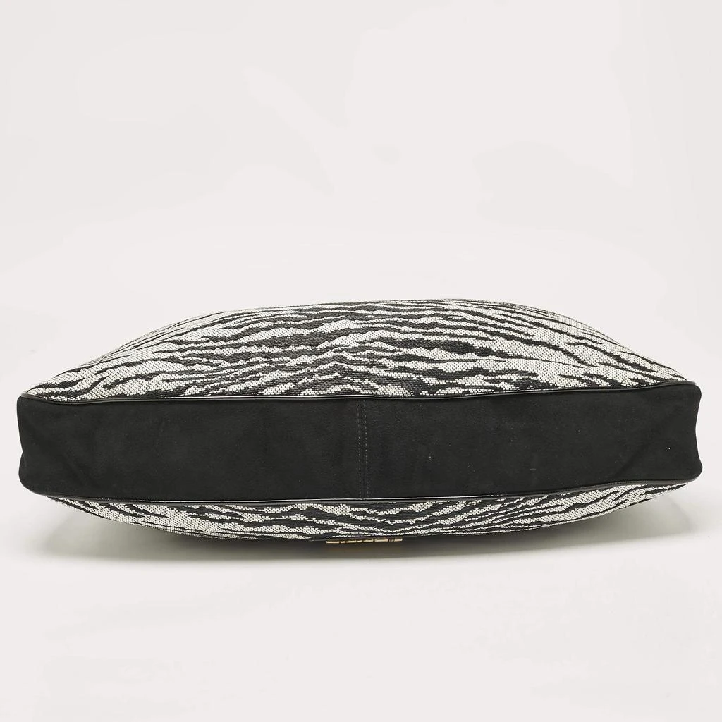 Gianfranco Ferre Gianfranco Ferre Black/White Zebra Effect Straw Tassel Hobo 6
