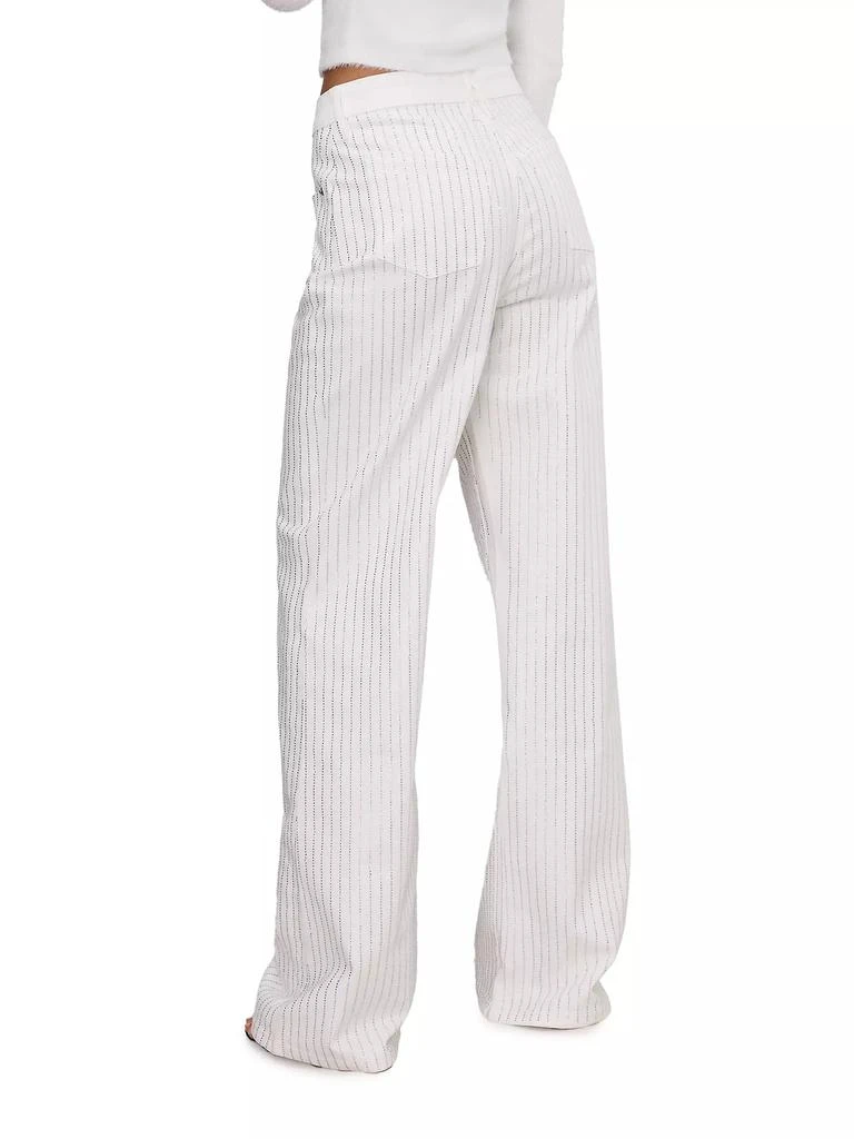 Good American ​Good Ease Rhinestone Pinstripe Jeans 6