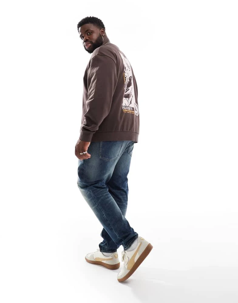 ASOS ASOS DESIGN oversized sweatshirt with photographic back bird print in brown 2