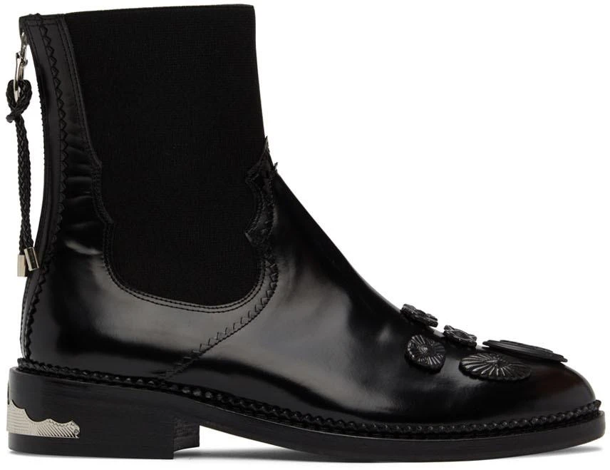 Toga Pulla SSENSE Exclusive Black Embellished Chelsea Boots 1