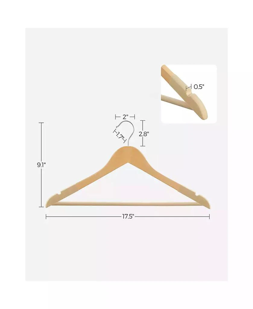 Slickblue Set Of 20 Velvet Wooden Hangers 4