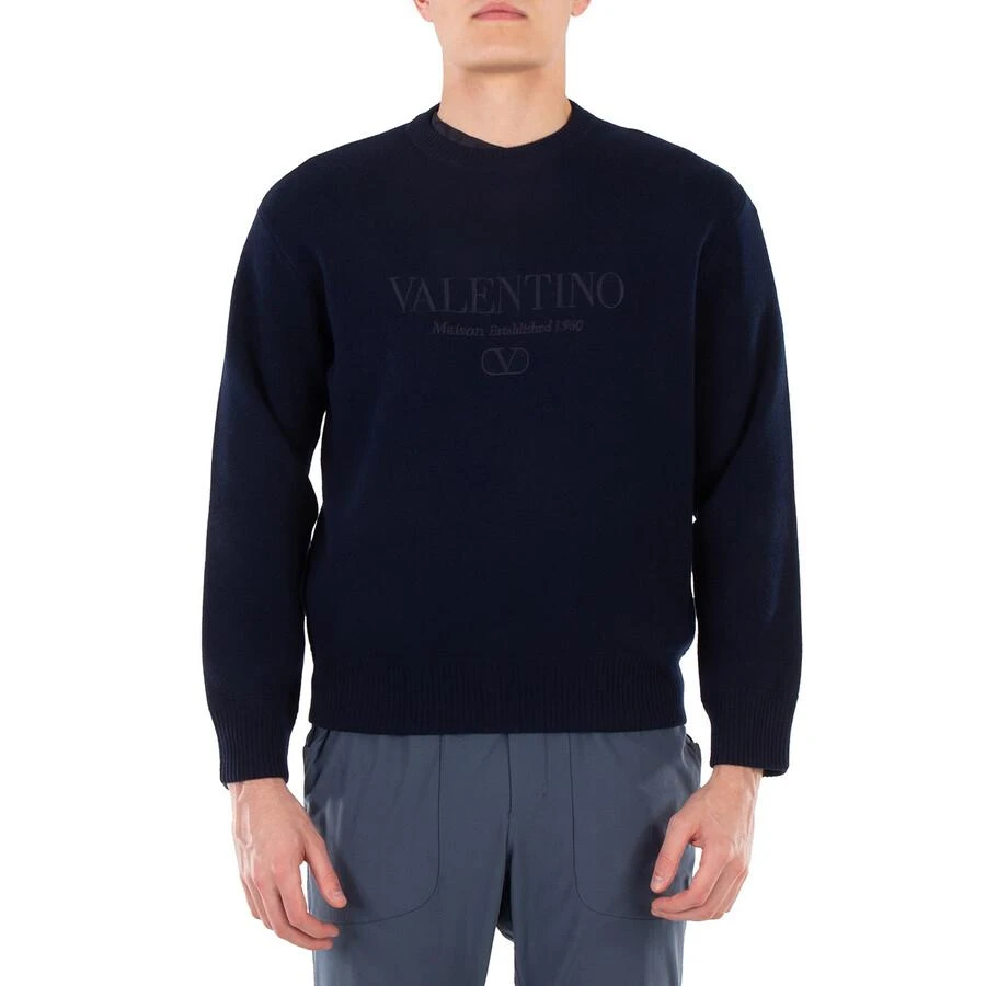 Logo Embroidered Crewneck Virgin Wool Jumper