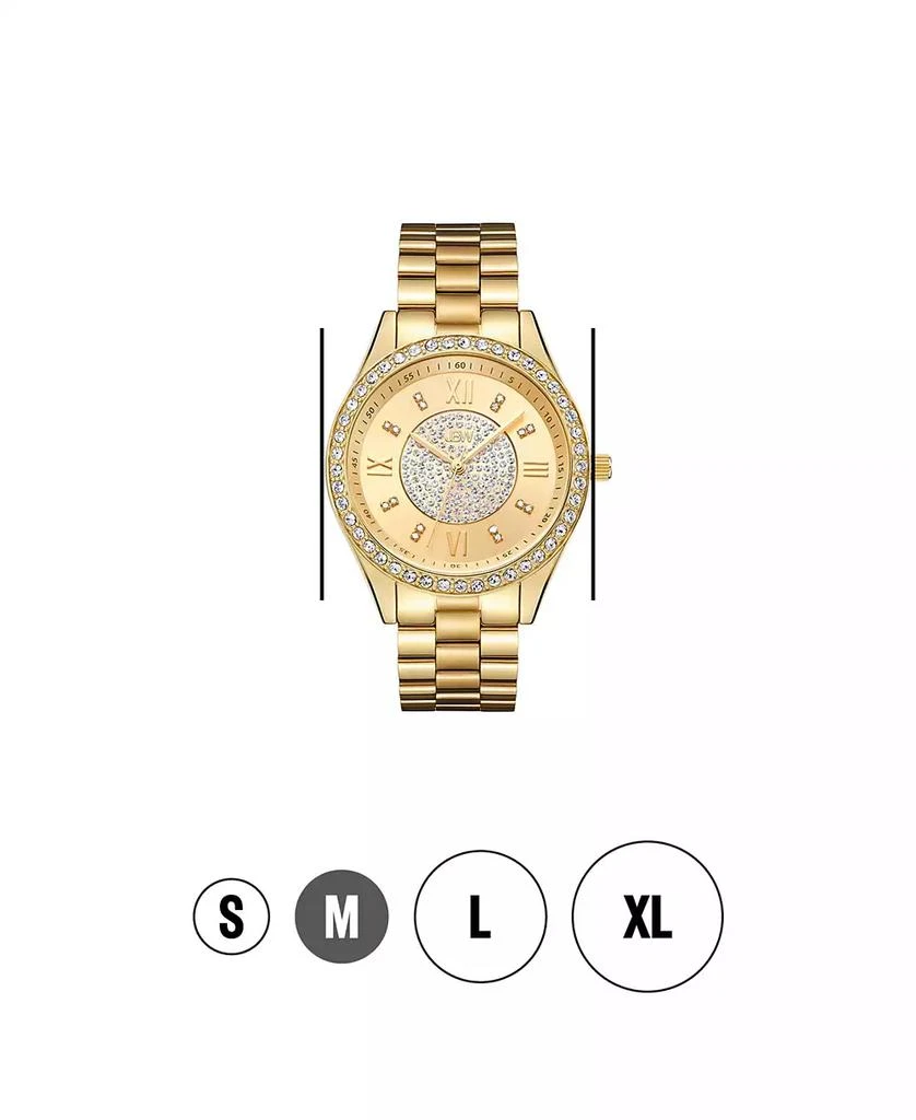 Jbw Women's Mondrian Jewelry Set Diamond (1/6 ct.t.w.) 18k Gold Plated Stainless Steel Watch 6