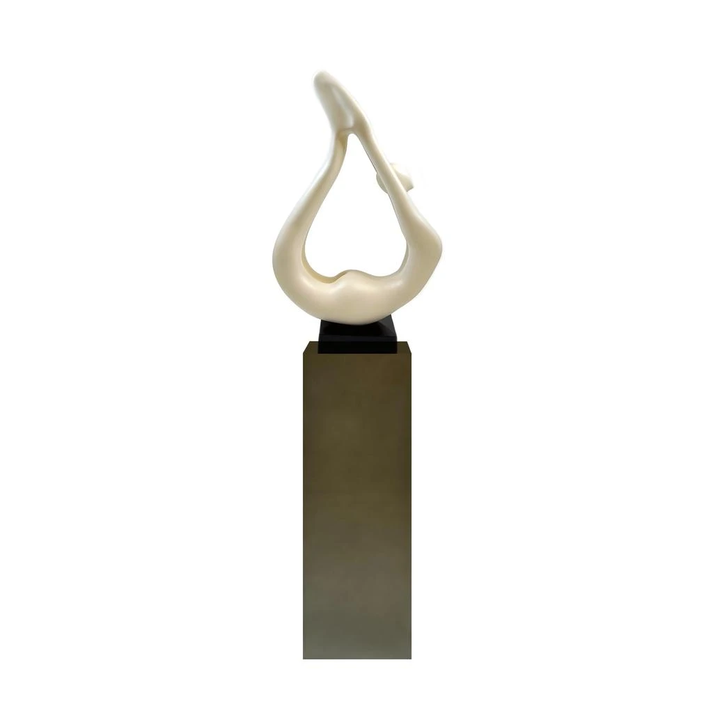 Finesse Decor Yoga White Sculpture - Gray Base 1