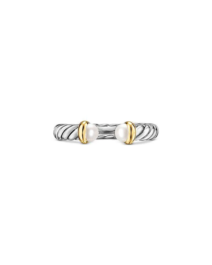 David Yurman Petite Cable Open Ring in Sterling Silver with 14K Yellow Gold, 3.4mm 4