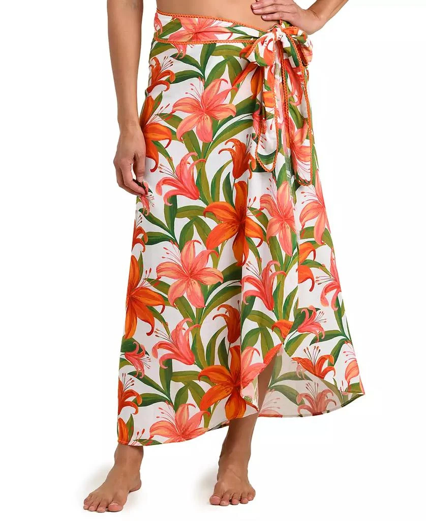 La Blanca Women's Jungle Blossoms Tie Wrap Swim Skirt 3