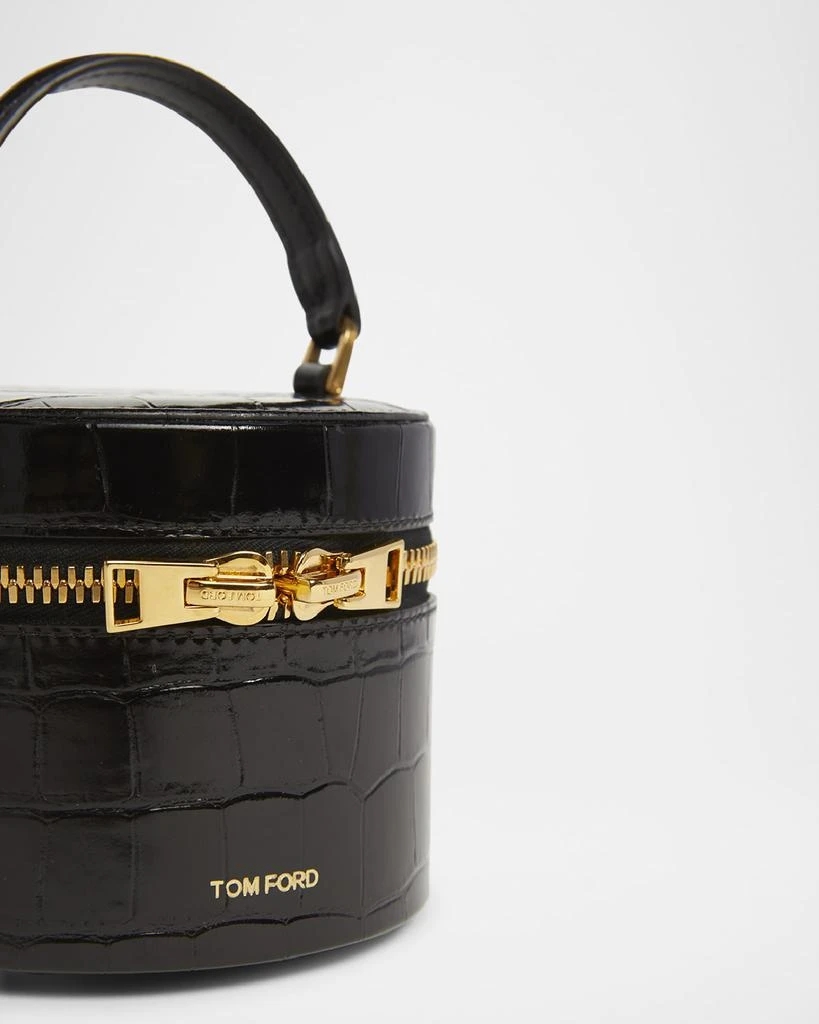 Tom Ford Audrey Mini Bucket Bag in Shiny Croc-Printed Leather 7