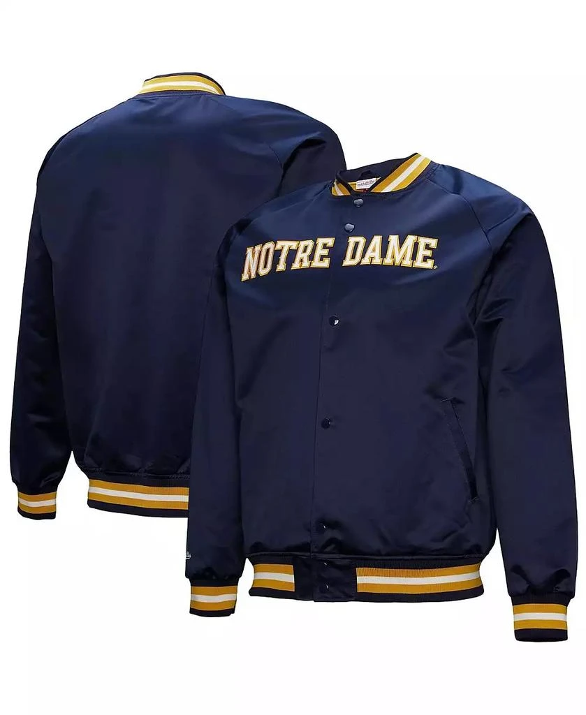 Mitchell & Ness Men's Navy Notre Dame Fighting Irish Lightweight Current Logo Satin Full-Snap Jacket 1