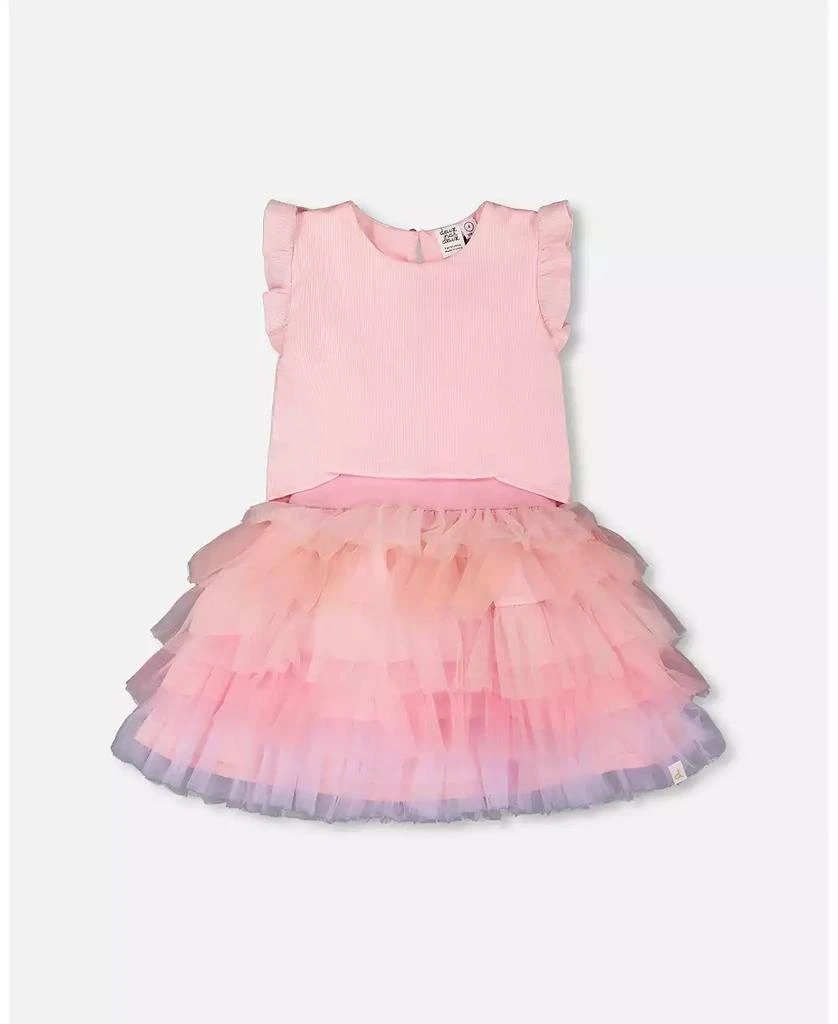 Deux par Deux Big Girls Bi-Material Dress