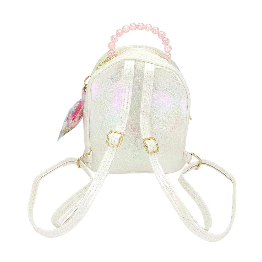 FASHNZFAB HOT FOCUS -Unicorn Pointed Sequin Embellished Tiny Mini Backpack with Star Keychain Pouch 5