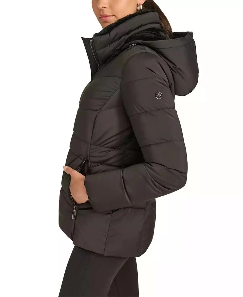 Calvin Klein Women's Faux-Fur-Lined Hooded Puffer Coat 3