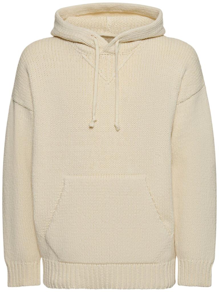 TEN C Hooded Wool Blend Knit Sweater