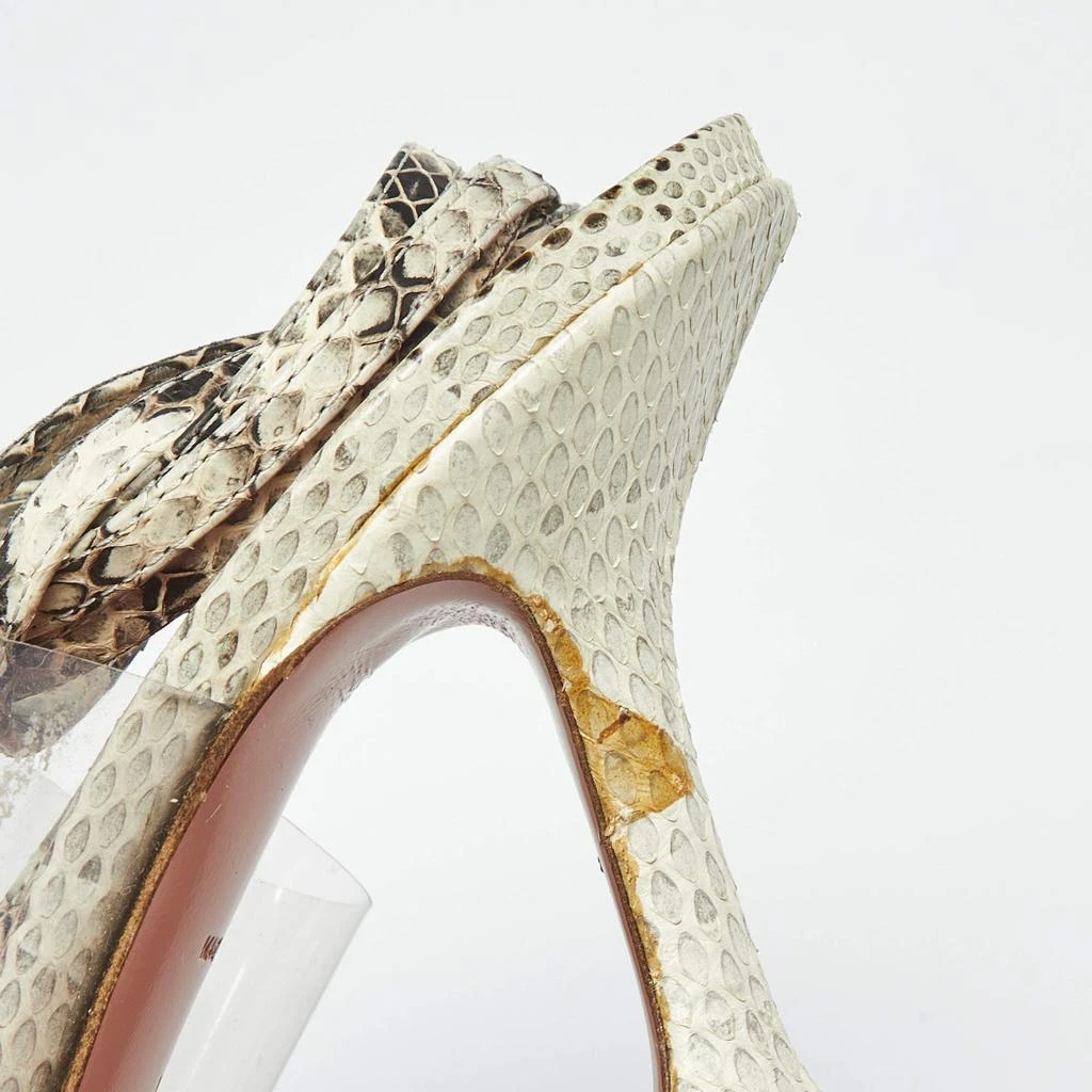 Amina Muaddi Amina Muaddi Cream/Beige Water Snakes and PVC Zula Sandals Size 38.5 8