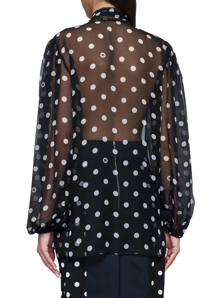 Dolce 
Gabbana Dolce 
Gabbana Polka-Dot Printed Chiffon Pussy-Bow Blouse 3