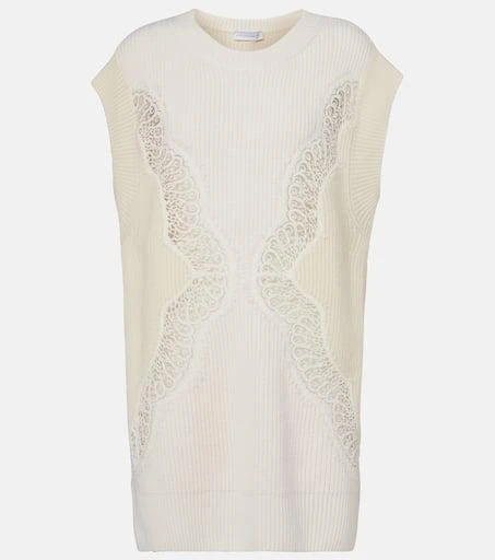 Stella McCartney Virgin wool lace sweater vest 1
