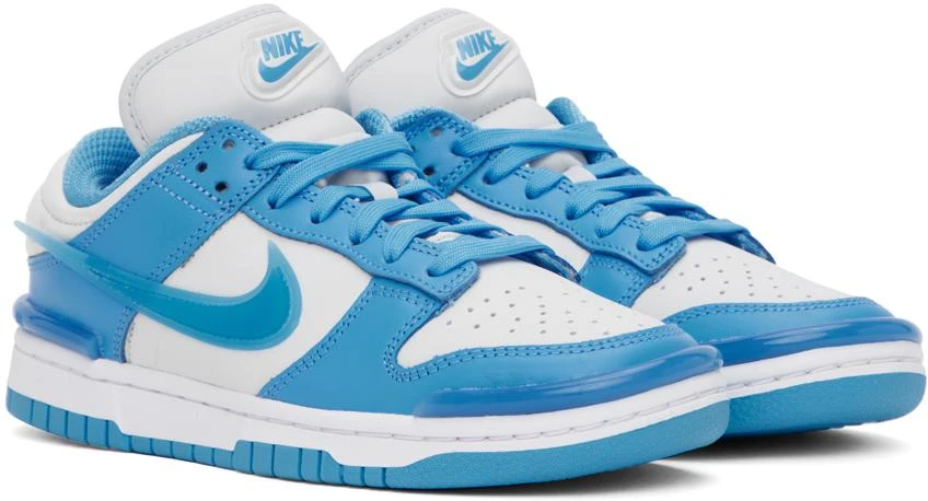 NIKE White & Blue Dunk Low Twist Sneakers 4