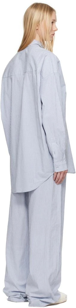 SKIMS Blue & White Cotton Poplin Oversized Sleep Pyjama Set 3