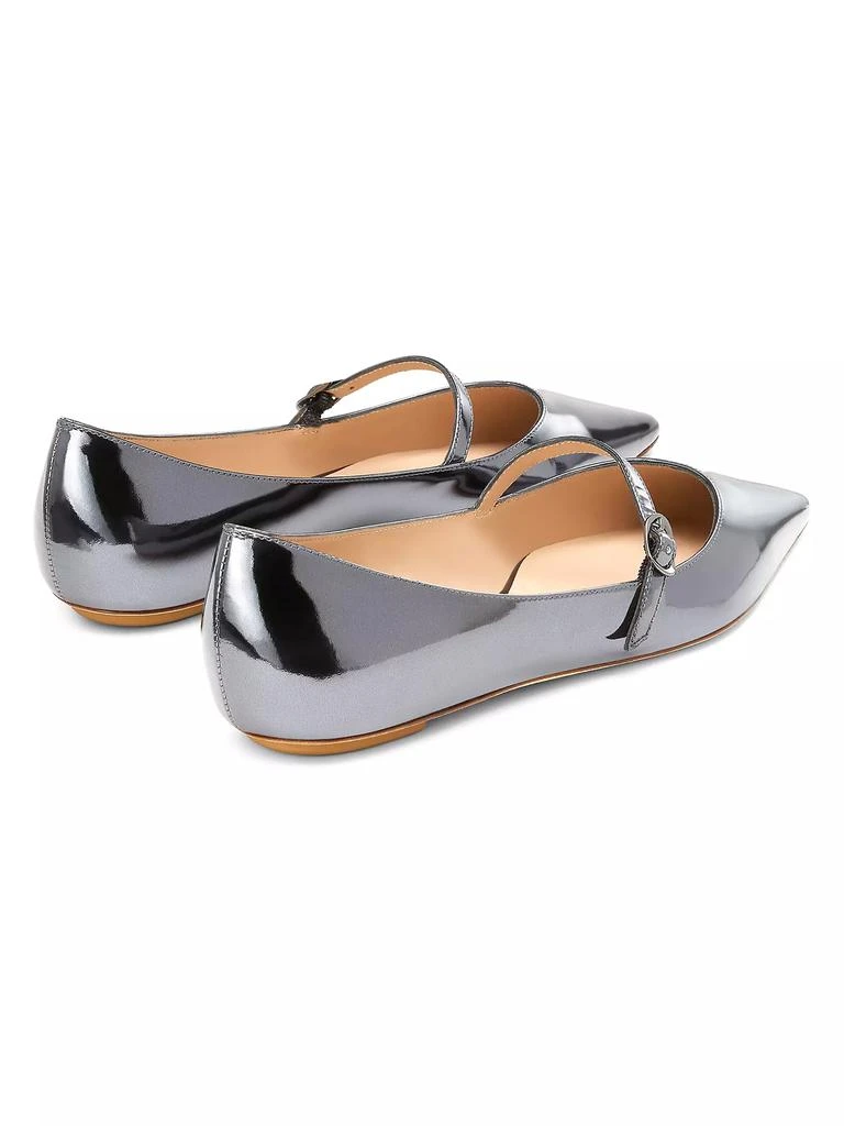 Stuart Weitzman Emilia Metallic Leather Mary Jane Flats 3