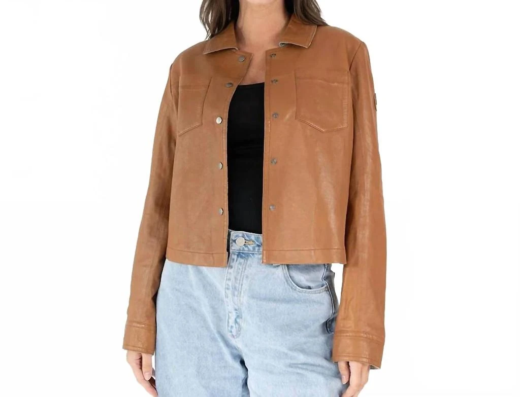 MAURITIUS Lefei Rf Leather Jacket In Camel