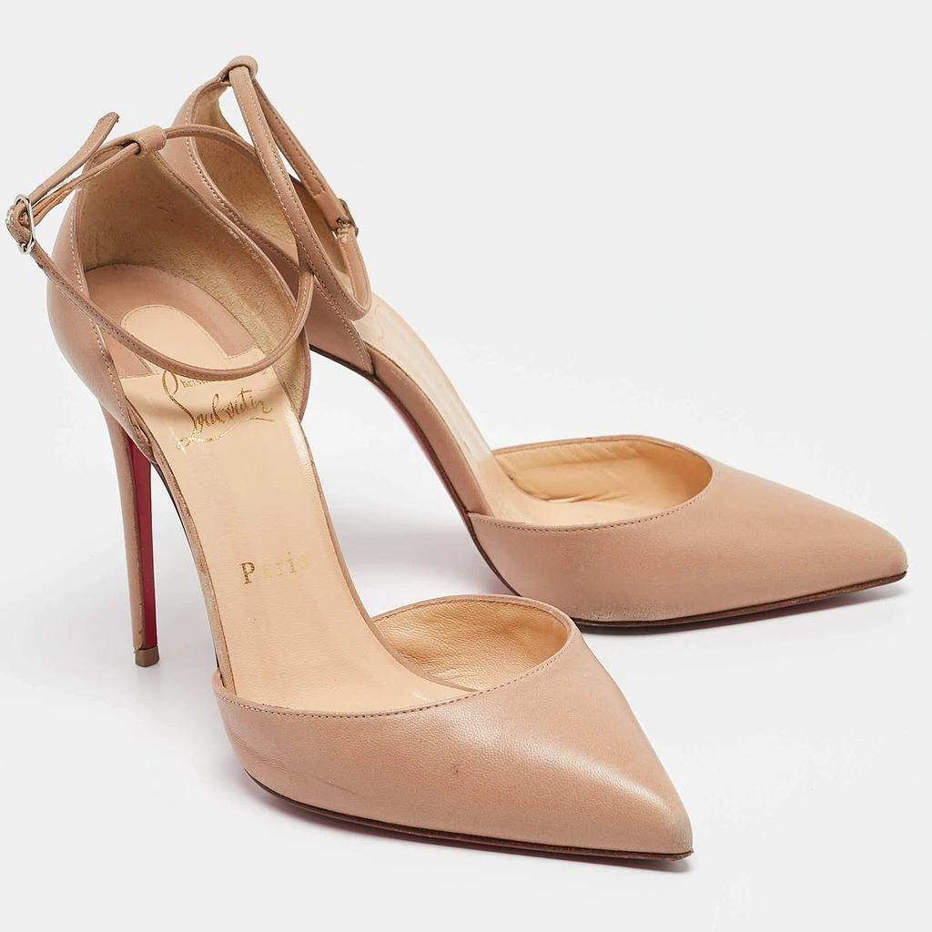 Christian Louboutin Christian Louboutin Beige Leather Uptown Ankle Strap Pumps Size 38 4