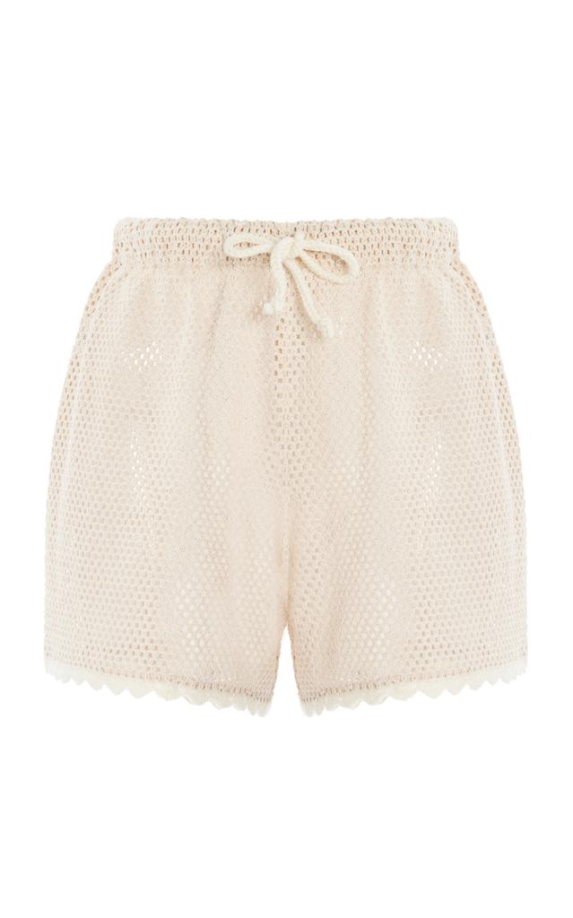 Sea Sea - Sally Crocheted Cotton Shorts - Tan - XS - Moda Operandi
