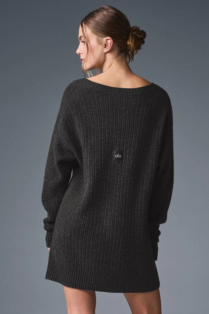 Alo Cashmere Plush Waffle Dress - Dark Heather Grey 3