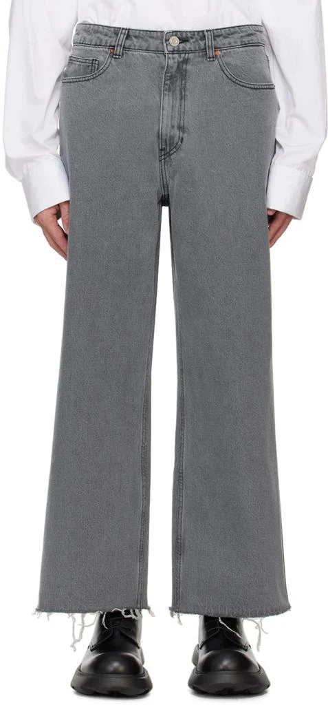 Recto Gray Low Rise Wide Jeans 1