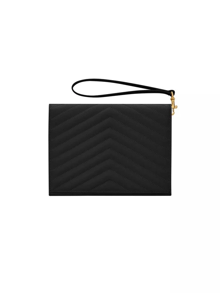 Yves Saint Laurent Cassandre Matelasse Flap Pouch in Quilted Grain De Poudre Embossed Leather 2