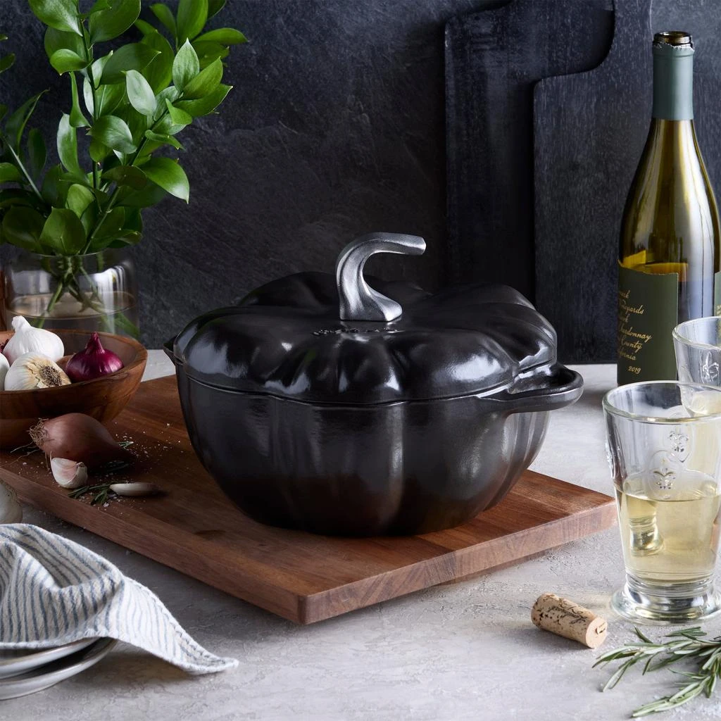 Staub STAUB Cast Iron 3.5-qt Pumpkin Cocotte with Stainless Steel Knob 2