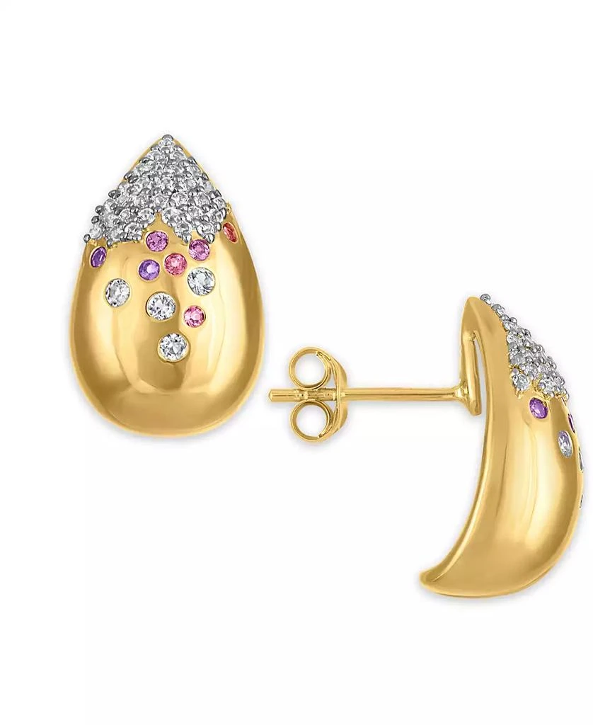 Macy
s Multi-Gemstone Confetti Teardrop Earrings in 14k Gold Over Sterling Silver 3