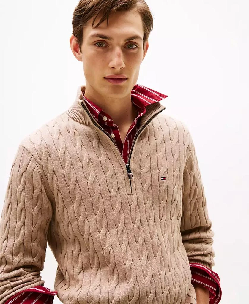 Tommy Hilfiger Men
s Long-Sleeve Cable Knit Quarter-Zip Sweater 3