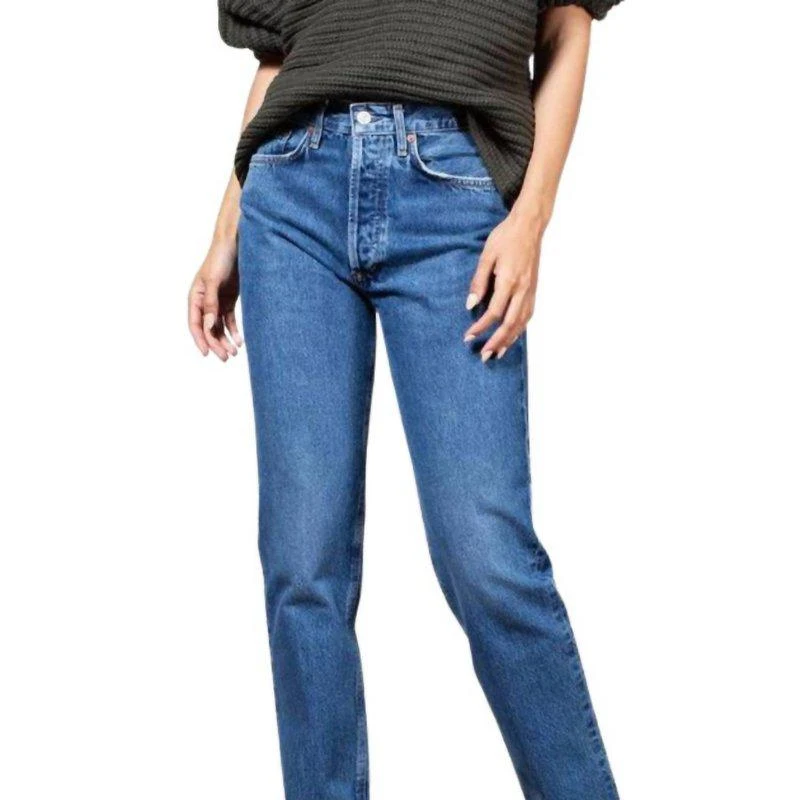 AGOLDE Lana Mid Rise Full Length Straight Jean In Sphere 1