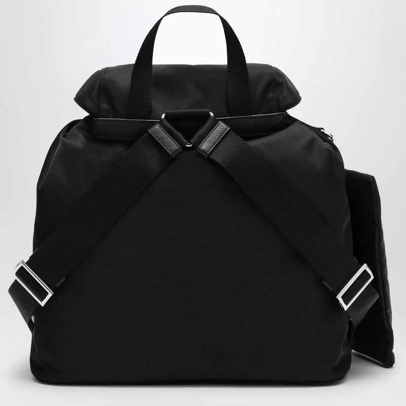 Prada Black Re-Nylon and Saffiano backpack with pouch 5