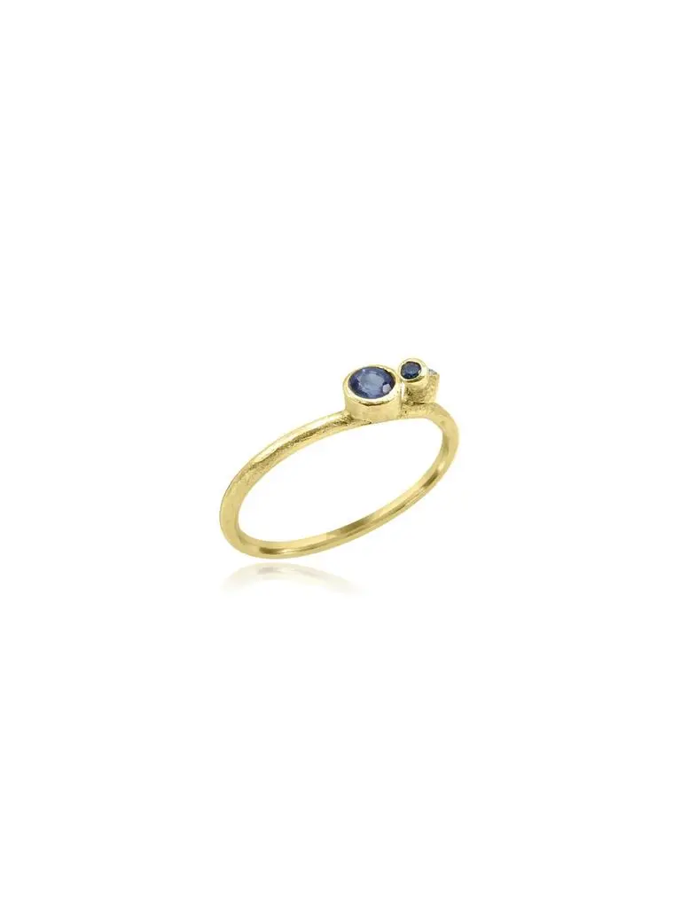 Mozafarian Handmade diamond and blue sapphire ring. 2